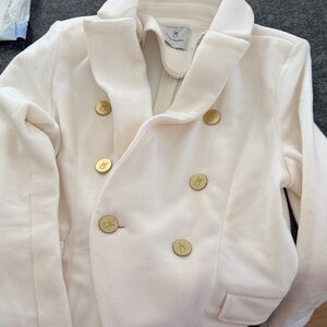Dudley stephens Women's Cream Double-Breasted Coat. Size small